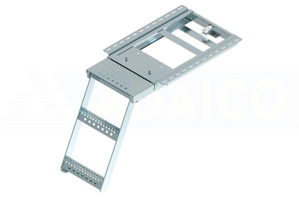 Folding ladder 496x420 mm, 2-steps + platform, ZN