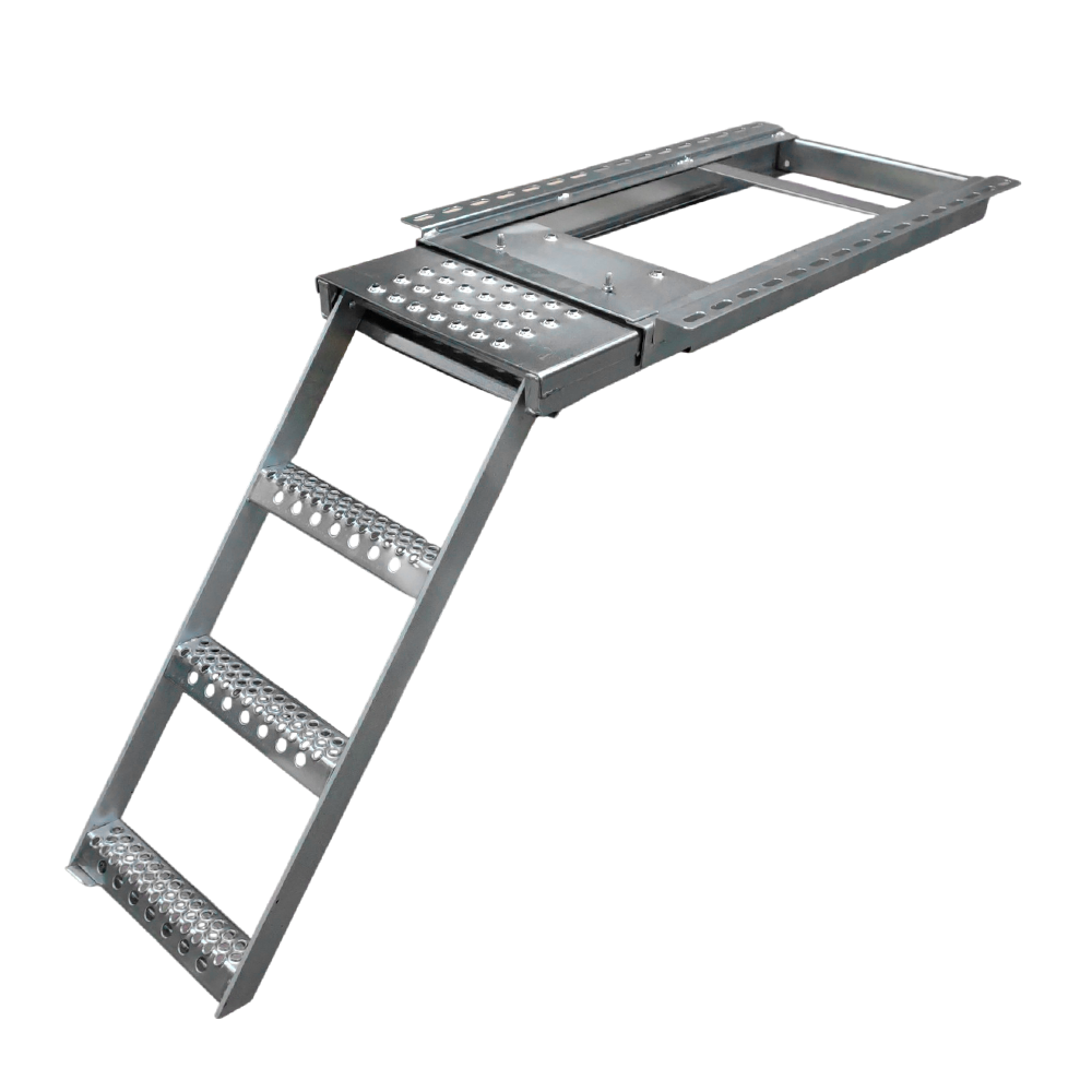 Folding ladder 650x420 mm, 3-steps + platform, ZN