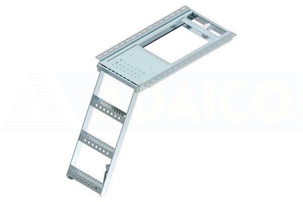 Folding ladder 650x420 mm, 3-steps + platform, ZN