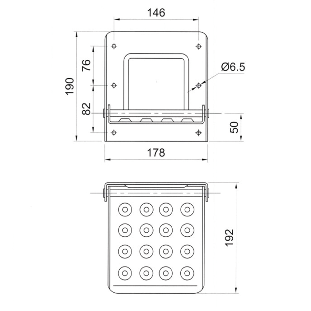 Folding step 178x190x37 mm, HDG, webshopProducts - 