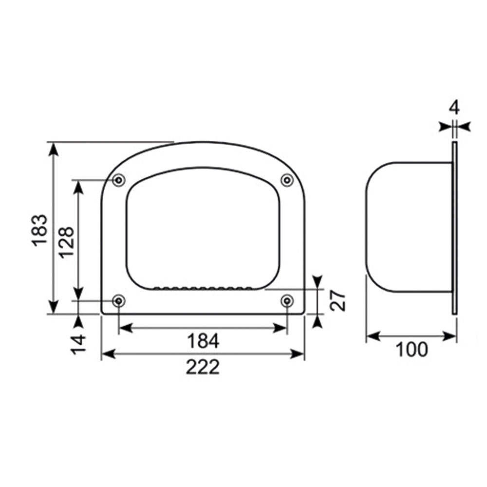 Step 183x222x100 mm, Recessed, ALU, webshopProducts - 