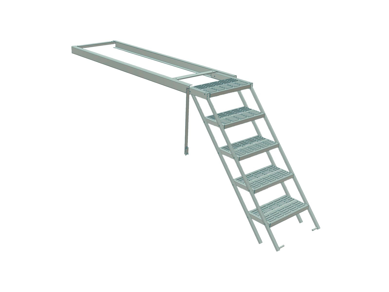 Folding ladder 1940x560x80 mm, 5-steps, HDG, webshopProducts - 