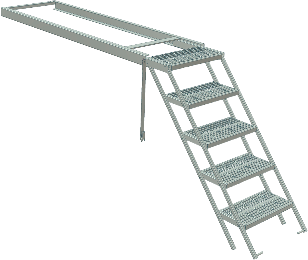 Folding ladder 1940x560x80 mm, 5-steps, HDG, webshopProducts - 