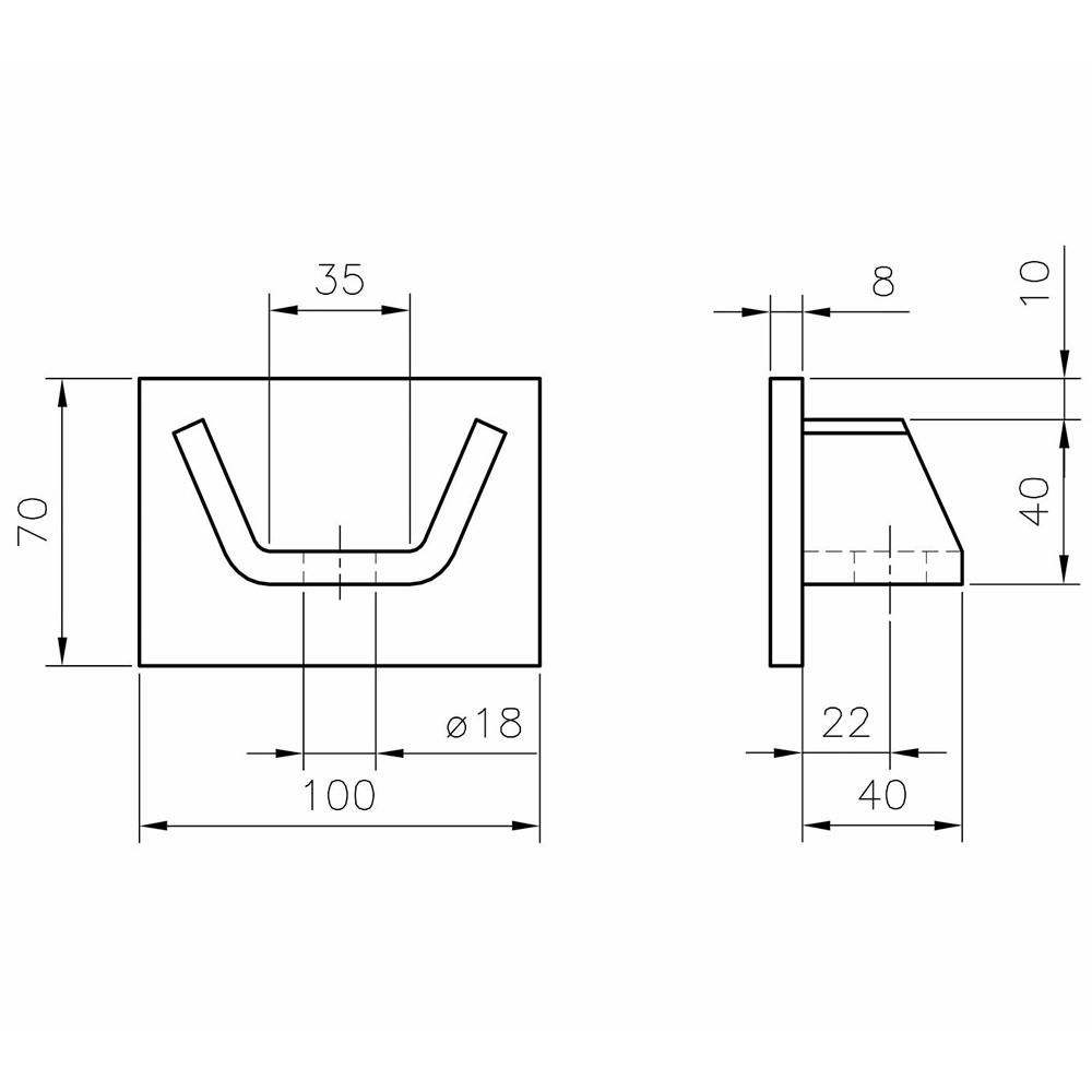 Runkokiinnike 100x70 mm, yläkannake , webshopProducts - 