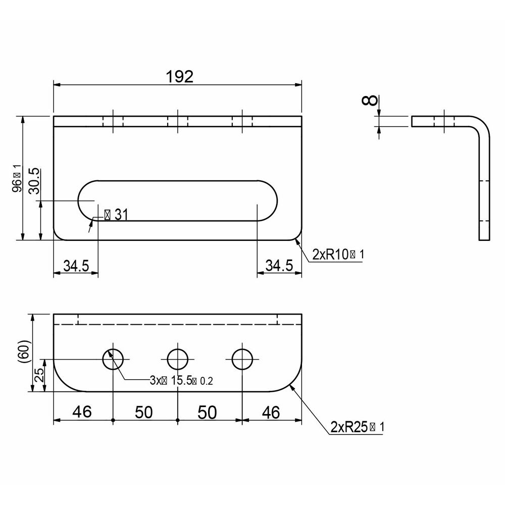 Upper bracket 96 mm, galvanized, webshopProducts - 