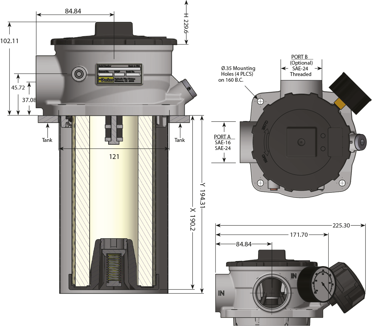 Paluusuodatin GLF21 450 mm, 250l/min, webshopProducts - 