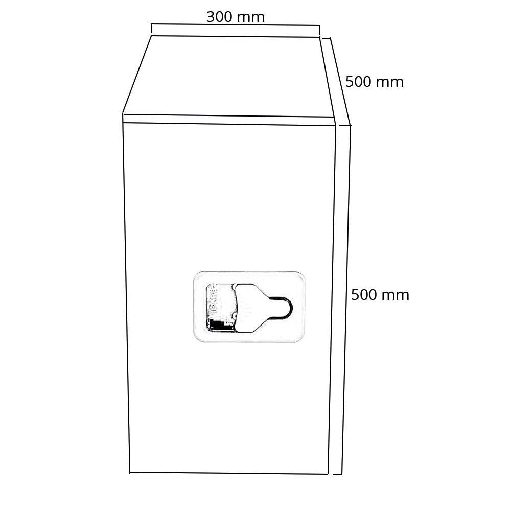 Työkalulaatikko 300x500x500 RST sivus., ovihaka, webshopProducts - 